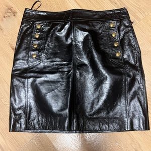 Givenchy black leather skirt